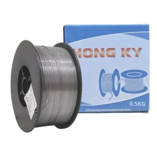 Cuộn dây hàn mig không khí Hồng Ký E71T-GS (1.0mm),trọng lượng 1Kg. Tương đương 2 bó que hàn 2.5mm – 0.5KG (1.0mm)